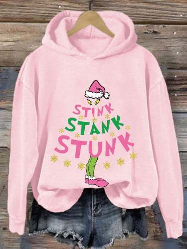 Women's Stink stank stunk Christmas Print Casual Hoodie