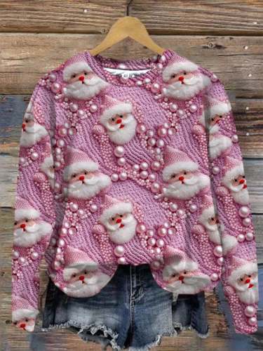 Women's Santa Print Sweatshirt