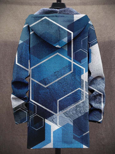 Men's Fashion Technology Plush Thick Long-Sleeved Sweater Coat Cardigan