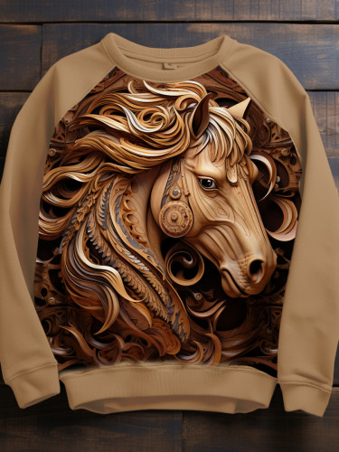 Retro Horse Print Sweatshirt