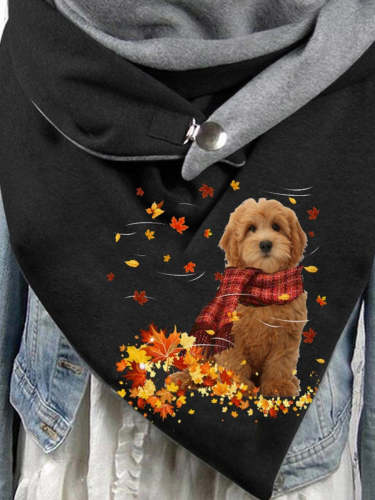 Women's Cute Pet Dog Goldendoodle Casual Windproof Shawl Scarf
