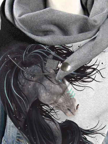 Women's Horse Print Casual Wrap Scarf