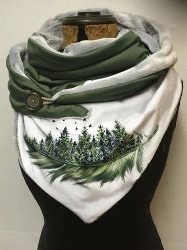 Women's Feather Grove Environmental Art Design Leisure Scarf