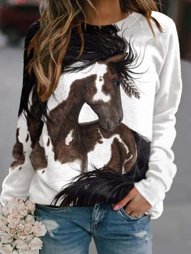 🔥Buy 3 Get 10% Off🔥Women's Western Horse Print Sweatshirt