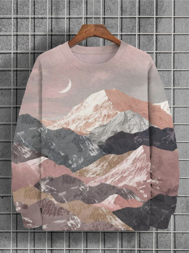 Men's Colorful Mountains New Moon Art Print Sweatshirt