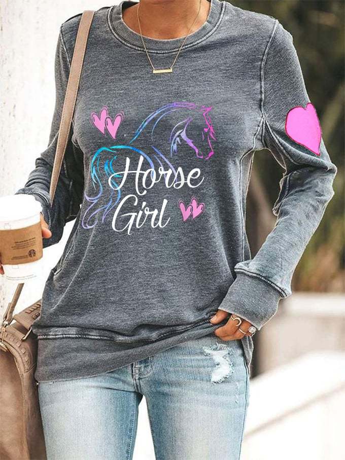 Women's Horse Girl Printed Sweatshirt