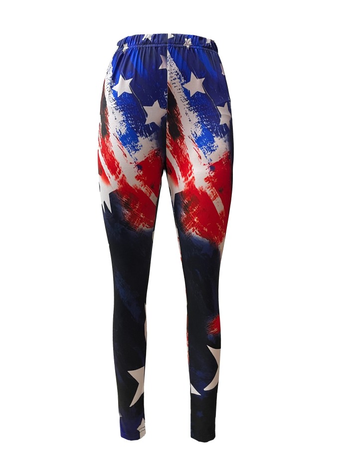 Flag Print Skinny Leggings