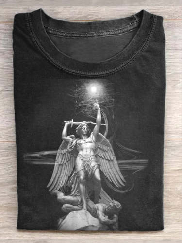 Unisex Vintage Renaissance Art Sculpture Print Casual Short Sleeve T-Shirt