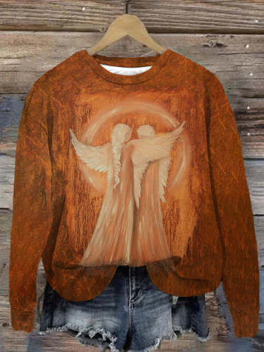 Unisex Angel Art Abstract Print Sweatshirt