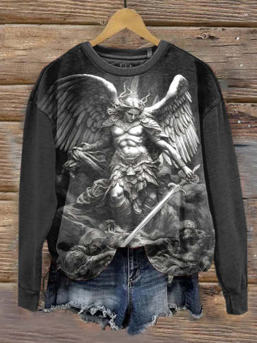 Unisex Myth Faith Angel Michael Print Casual Short Sleeve T-Shirt