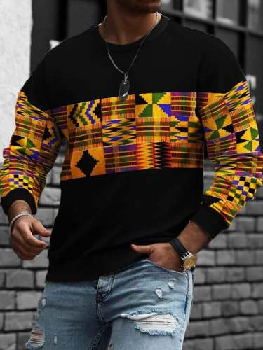Men'S Casual Printed Long-Sleeved Sweatshirt
