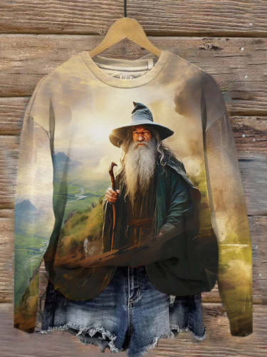 Unisex Gandalf Art Abstract Print Sweatshirt