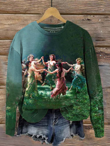 Retro Art Abstract Print Sweatshirt