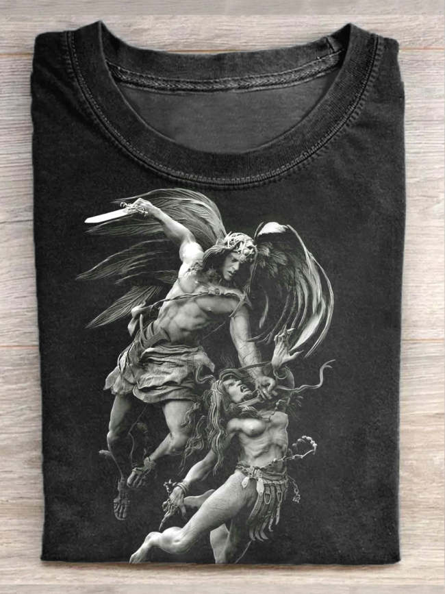 Unisex Vintage Renaissance Art Sculpture Print Casual Short Sleeve T-Shirt