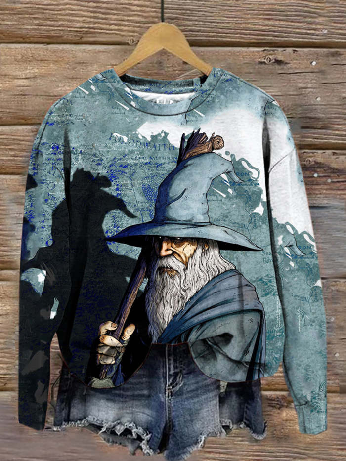 Unisex Gandalf Art Abstract Print Sweatshirt