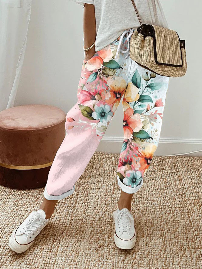 Loose Casual Floral Pants