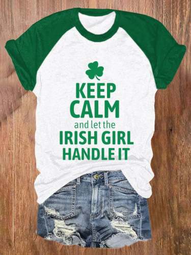 Women's St. Patrick's Day Irish Girl Print Casual Tee
