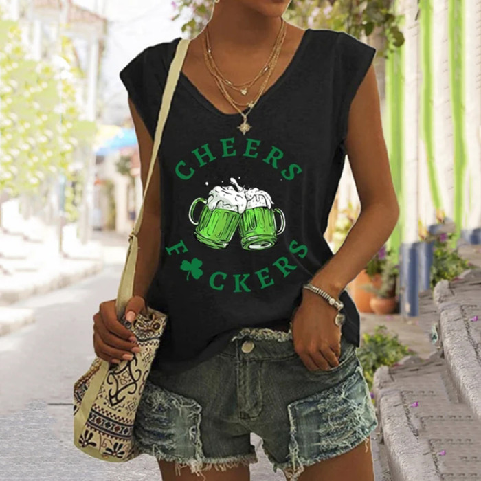 St. Patrick's Day Cheers Casual Sleeveless T-Shirt