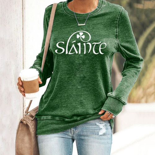Slainte St. Patrick's Day Print Sweatshirt
