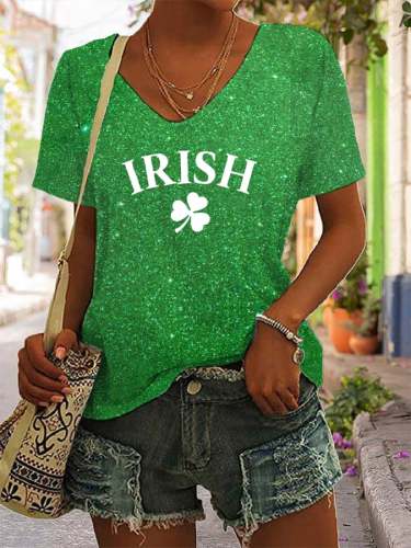 Women's St. Patrick's Day 'IRISH' V-Neck T-Shirt