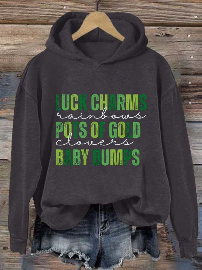 Women's Lucky St Patricks Day Pregnancy Hoodie