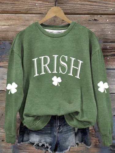 Women's St. Patrick's Day Irish Clover Print Sweatshirt