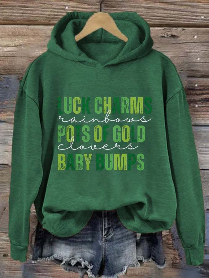 Women's Lucky St Patricks Day Pregnancy Hoodie