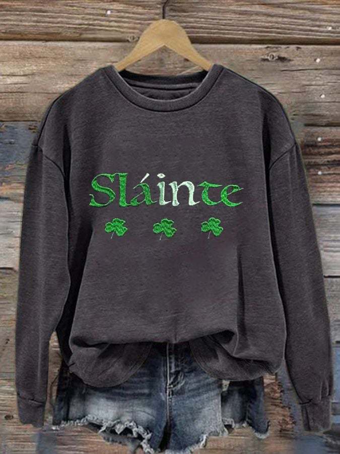 Women'S Clover Print Sweatshirt