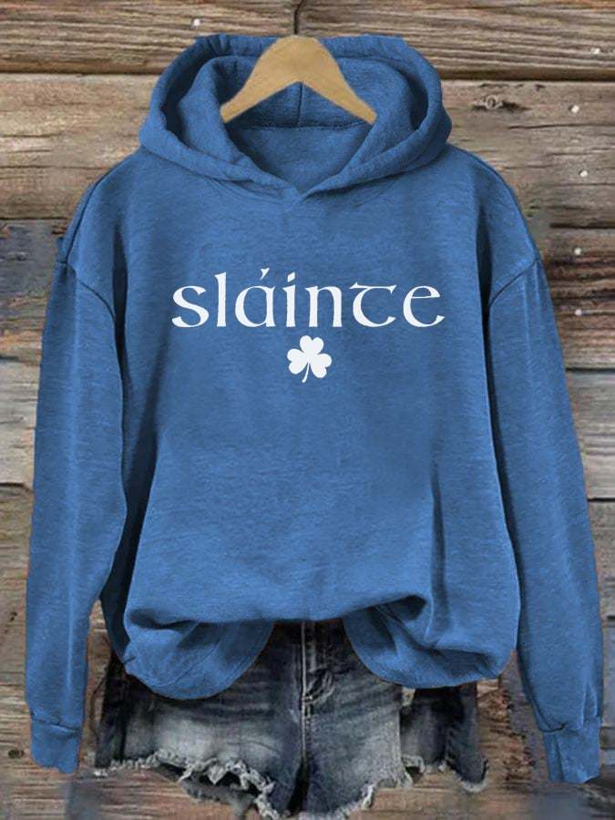 Women's Slainte St. Patrick's Day Print Hoodie