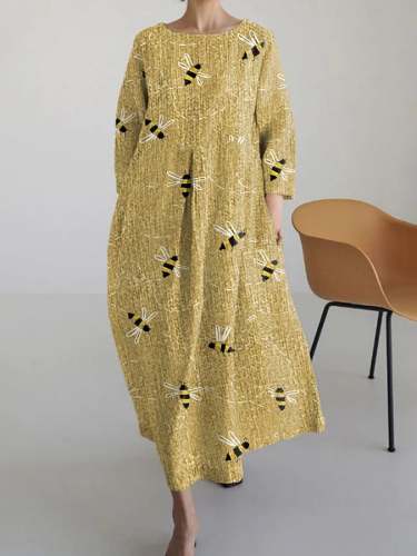 Women's Casual Bee Printed Dress