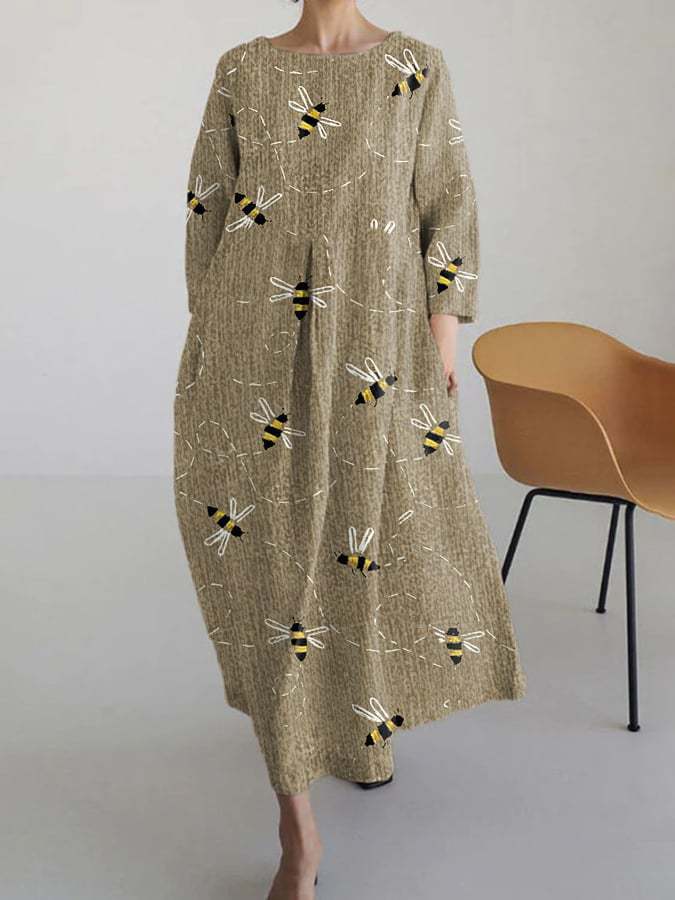 Women's Casual Bee Printed Dress