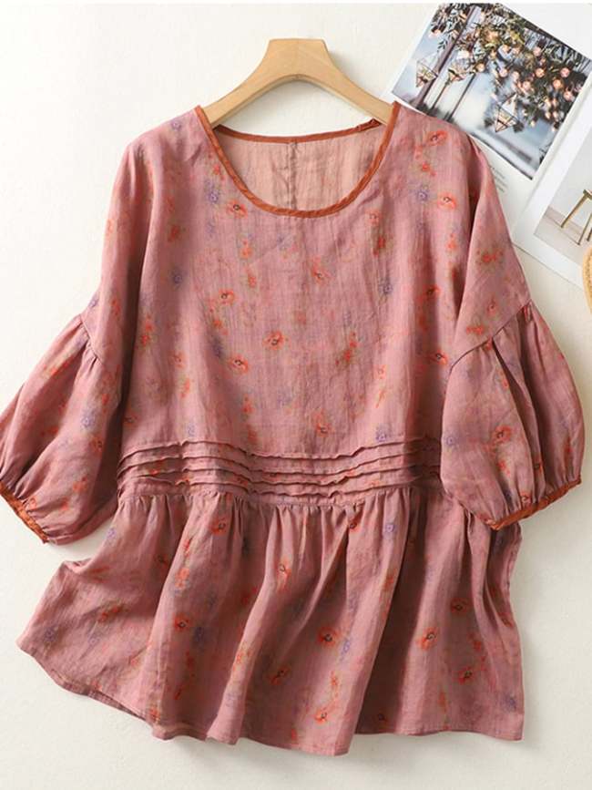 Trendy Print Loose Cotton Shirt