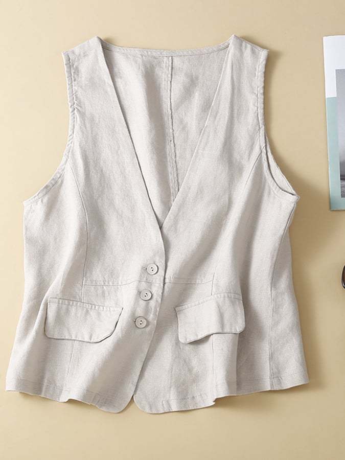 Thin V Neck Casual Sleeveless Vest