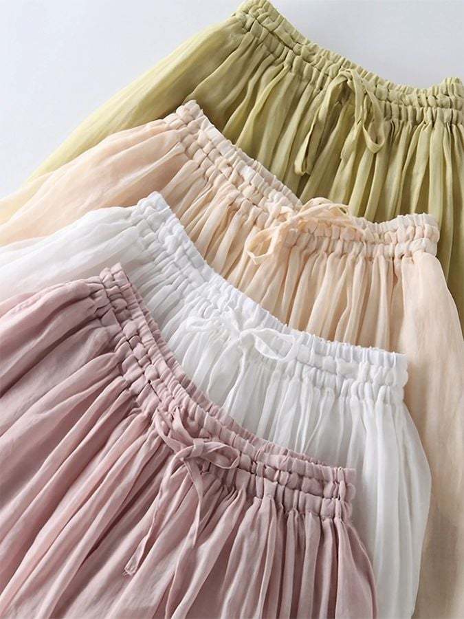 Cotton Linen Lace Stitching Elegant Casual Pants