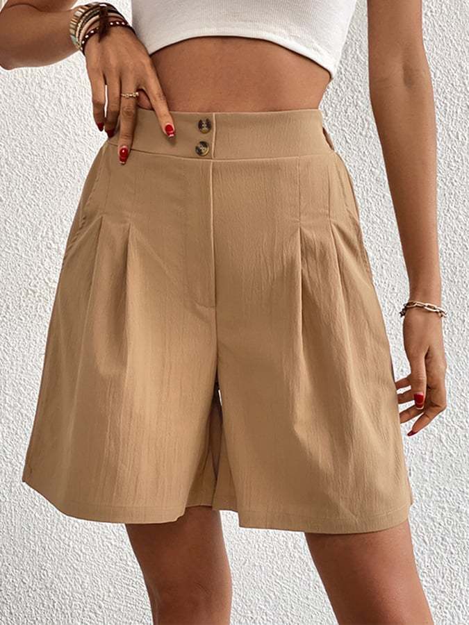 Loose Casual Women's High Waist Wide Leg Shorts