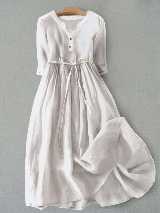 Literary Simple Cotton Dress