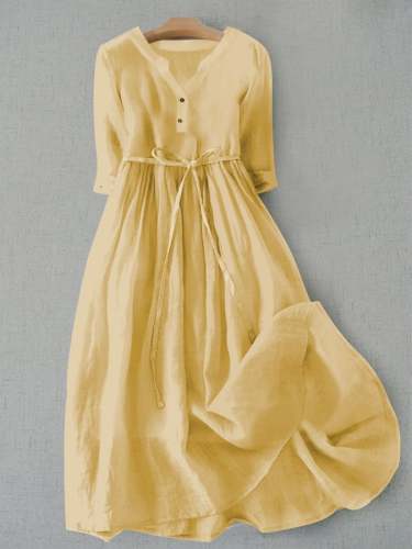 Literary Simple Cotton Dress