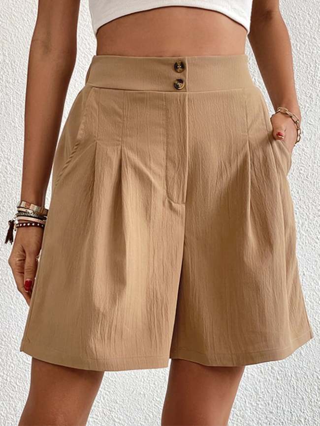 Loose Casual Women's High Waist Wide Leg Shorts