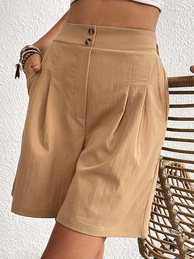 Loose Casual Women's High Waist Wide Leg Shorts