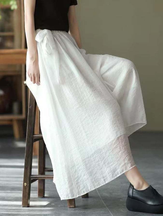 Women's Casual Literary Elegant Wide-Leg Pants