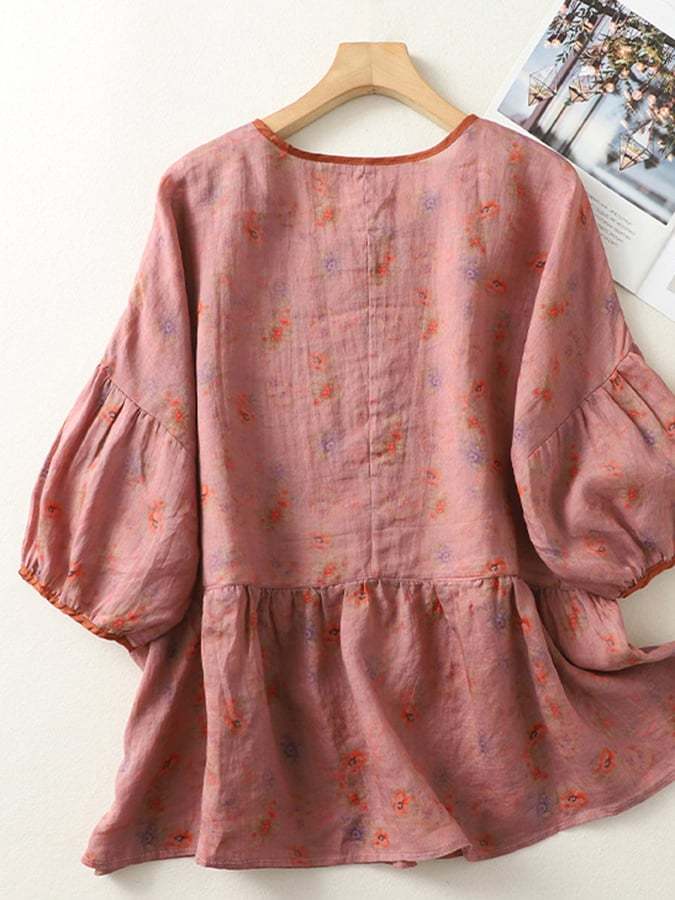 Trendy Print Loose Cotton Shirt