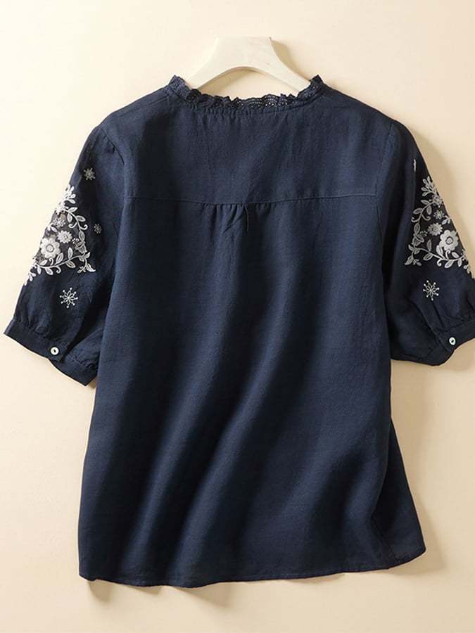 Cotton And Linen Artistic Retro Loose Shirt