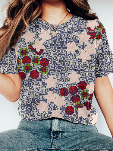 Sakura Japanese Traditional Pattern Vintage Cozy T Shirt