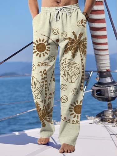 Men's Hawaiian Print Fashionable Resort Lounge Pants