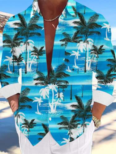 Men's Casual Hawaiian  Print Lapel Shirt