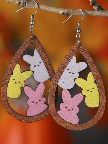 Fashion Colorful Cutout Rabbit Earrings