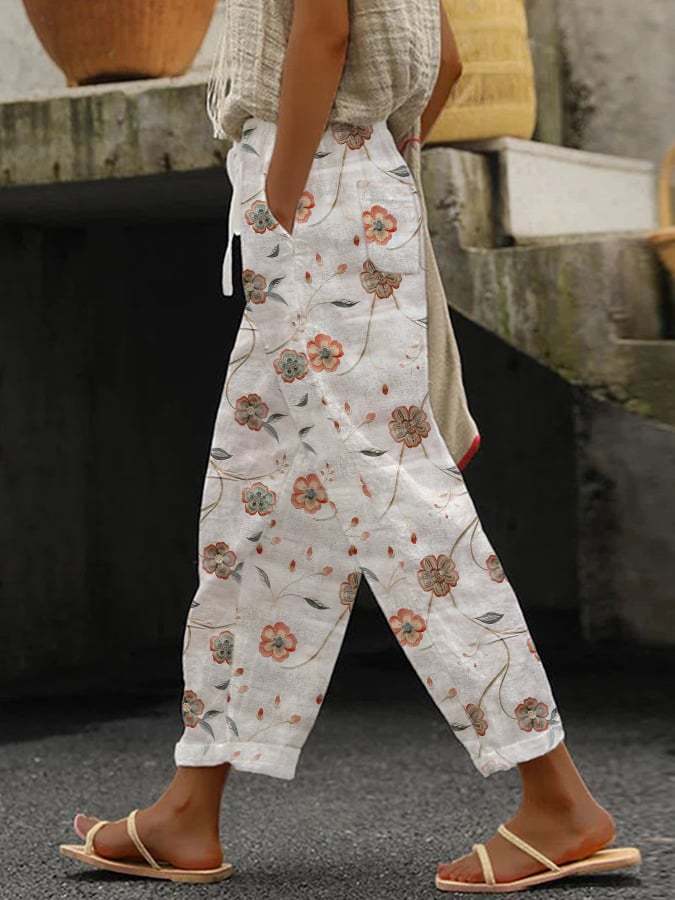 Women'S Floral Print Casual Pants