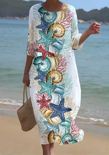 Women's Undersea Art Pattern Seaside Resort Dress