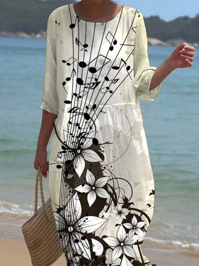 Women's Musical Floral Resort Dress