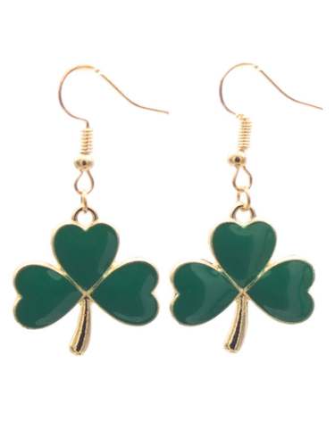 St. Patrick's Day Shamrock Irish Green Earrings